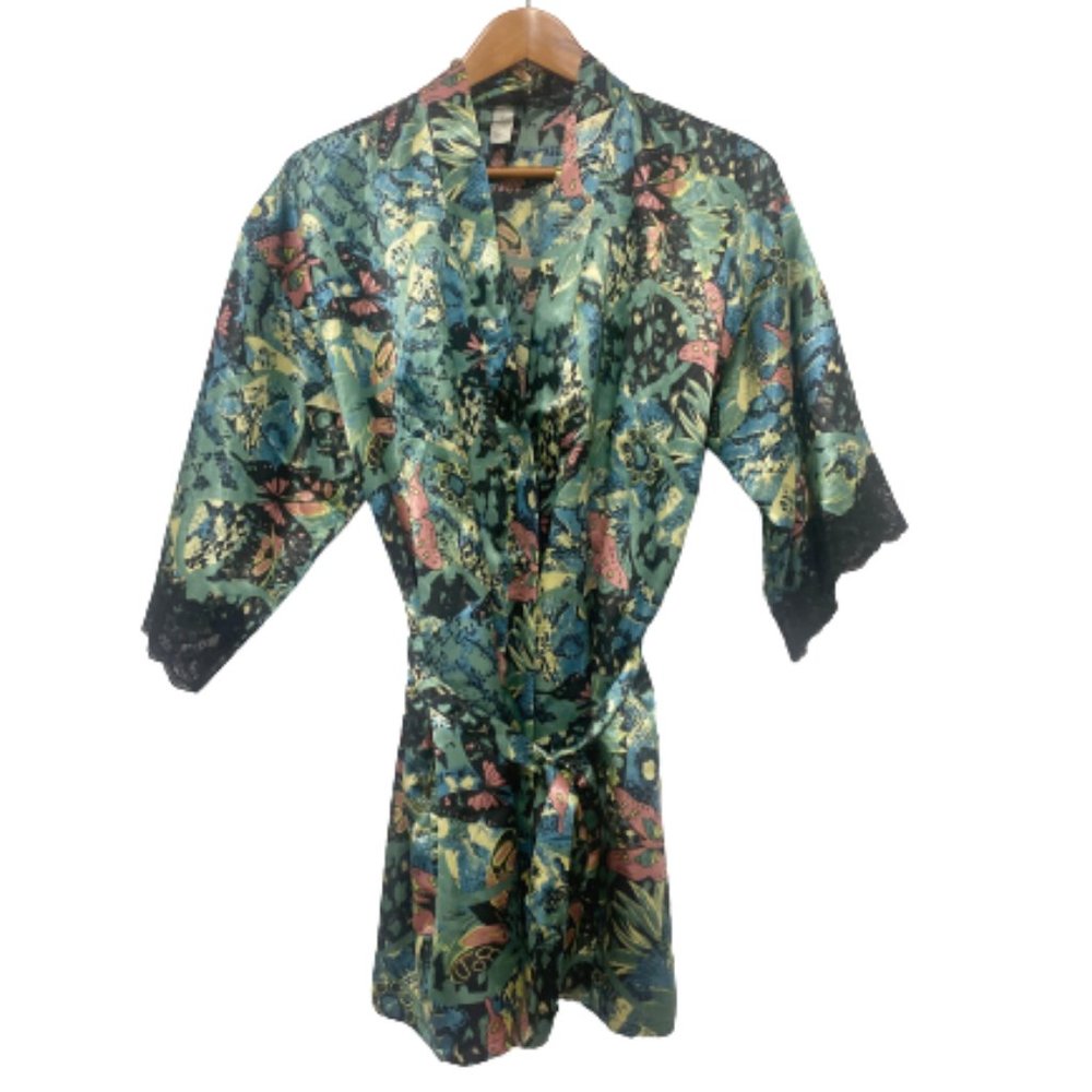 Frederick's of Hollywood Short Multi-Color Robe Size Small